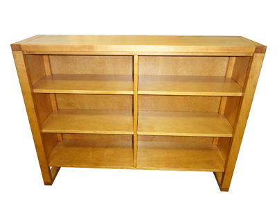 bowen low bookcase made in solid maple